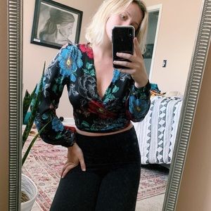 Convertible Floral Nasty Gal Top (wrap, tie front)